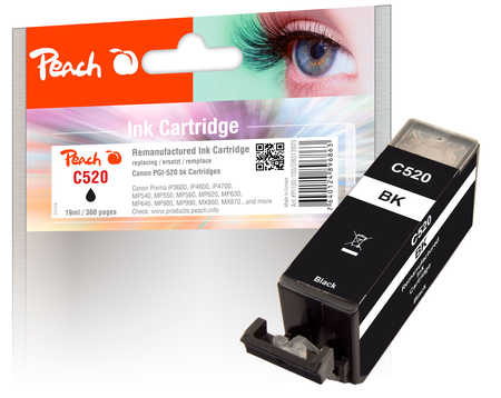 Peach  Tintenpatrone schwarz kompatibel zu Canon Pixma MP 550