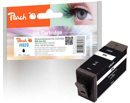 Peach  Tintenpatrone schwarz kompatibel zu HP OfficeJet 6000 Wireless