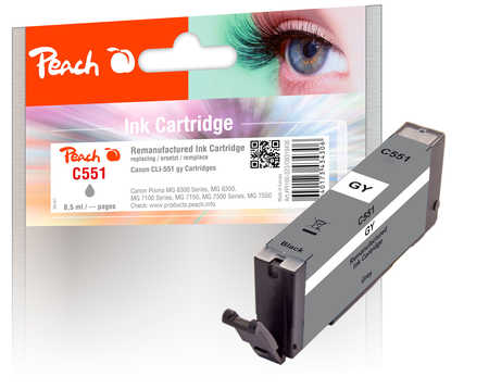 Peach  Tintenpatrone grau kompatibel zu Canon Pixma MG 6300 Series