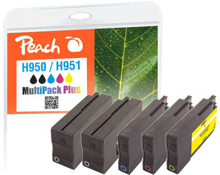 Peach  Spar Pack Plus Tintenpatronen kompatibel zu HP OfficeJet Pro 8600 Plus e-All-in-One