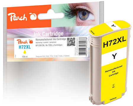 Peach  Tintenpatrone gelb kompatibel zu HP DesignJet T 1100 44 Inch