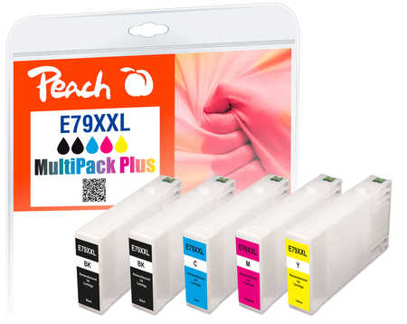 Peach  Spar Pack Plus Tintenpatronen XXL kompatibel zu Epson WorkForce Pro WF-5110 DW