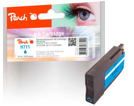 Peach  Tintenpatrone cyan kompatibel zu  HP DesignJet T 520 36 Inch