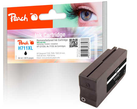 Peach  Tintenpatrone schwarz HC kompatibel zu HP DesignJet T 520 36 Inch