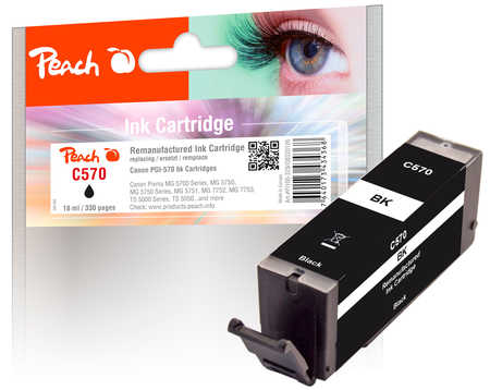 Peach  Tintenpatrone schwarz kompatibel zu Canon Pixma TS 6050 Series