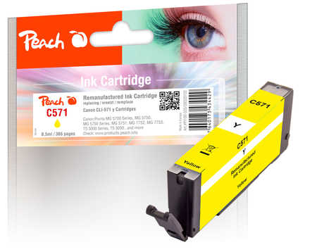 Peach  Tintenpatrone gelb kompatibel zu Canon Pixma TS 6050 Series
