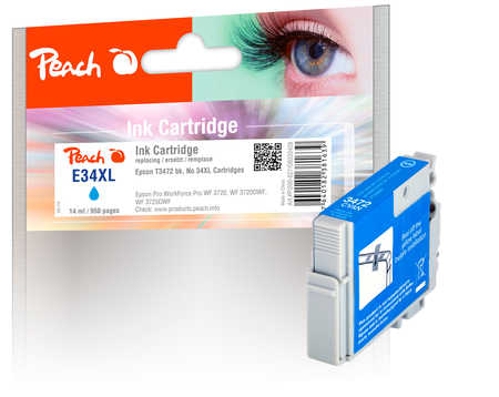 Peach  Tintenpatrone XL cyan kompatibel zu Epson WorkForce Pro WF-3720 Series