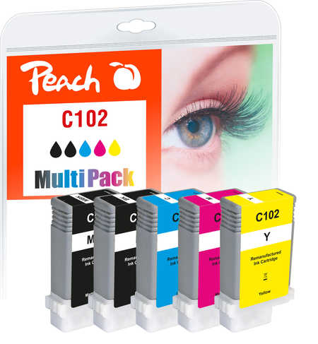 Peach  Spar Pack Tintenpatronen kompatibel zu Canon imagePROGRAF IPF 510 Series