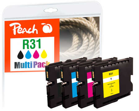 Peach  Spar Pack Tintenpatronen kompatibel zu Ricoh Aficio GX e 3300 n