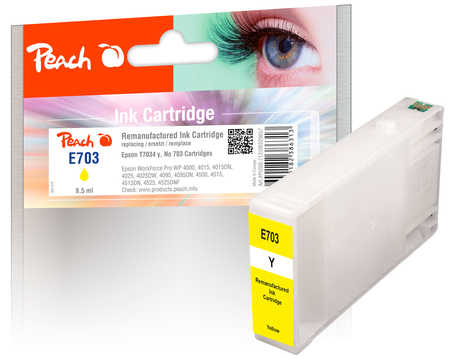 Peach  Tintenpatrone gelb, kompatibel zu Epson WorkForce Pro WP-4525 DNF