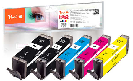 Peach  Spar Pack Tintenpatronen XXL kompatibel zu Canon Pixma TS 9100 Series