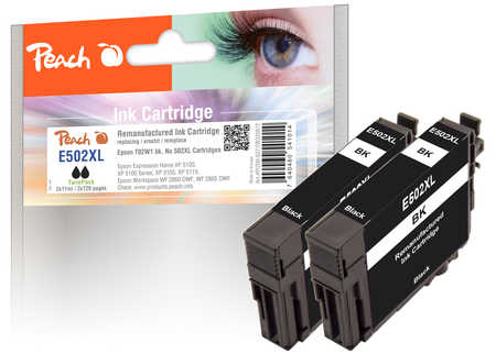Peach  Doppelpack Tintenpatronen schwarz kompatibel zu Epson Expression Home XP-5155