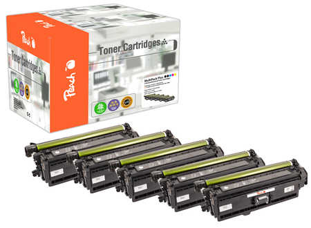 Peach  Spar Pack Plus Tonermodule kompatibel zu HP Color LaserJet Enterprise M 553 dn