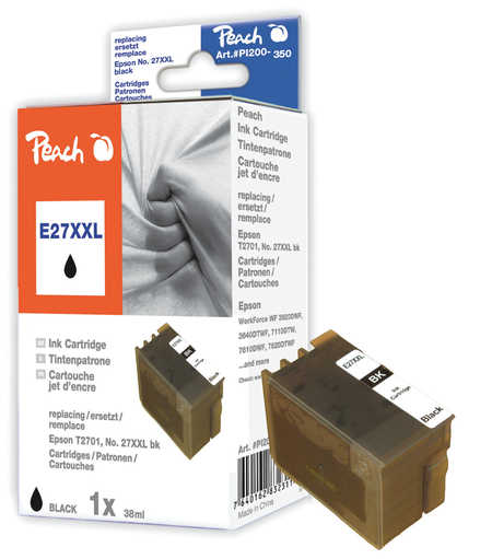 Peach  Tintenpatrone schwarz kompatibel zu Epson WorkForce WF-7615 DWF