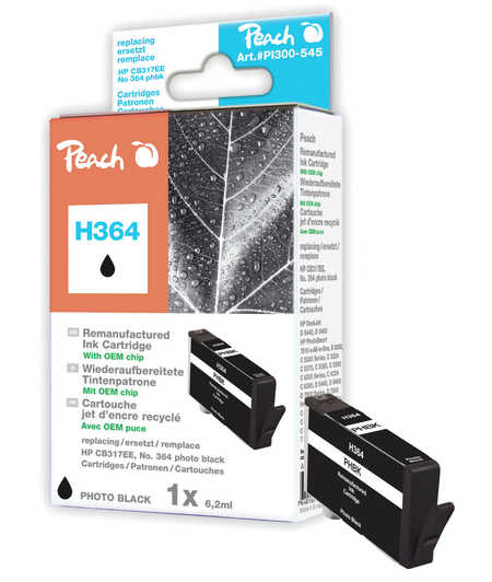 Peach  Tintenpatrone foto schwarz kompatibel zu HP PhotoSmart 7520 e All-in-One