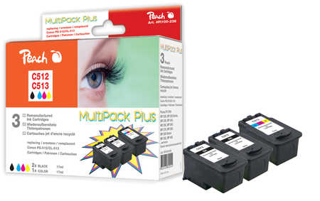 Peach  Spar Pack Plus Druckköpfe kompatibel zu Canon Pixma MP 260