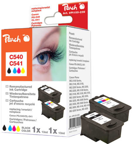 Peach  Spar Pack Tintenpatronen kompatibel zu Canon Pixma MG 3650 S red