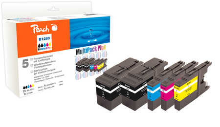 Peach  Spar Pack Plus Tintenpatronen, XL-Füllung, kompatibel zu Brother MFCJ 6510 DW