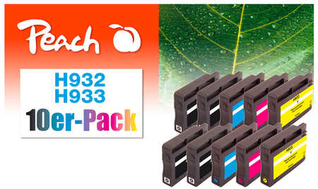 Peach  10er-Pack Tintenpatronen kompatibel zu HP OfficeJet 7110 XI