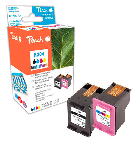 Peach  Spar Pack Druckköpfe kompatibel zu HP DeskJet Ink Advantage 3700 MFP