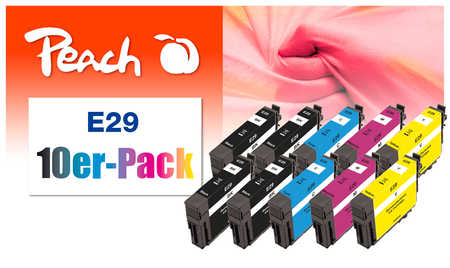 Peach  10er-Pack Tintenpatronen kompatibel zu Epson Expression Home XP-350 Series
