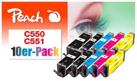 Peach  10er-Pack Tintenpatronen, kompatibel zu Canon Pixma MX 925