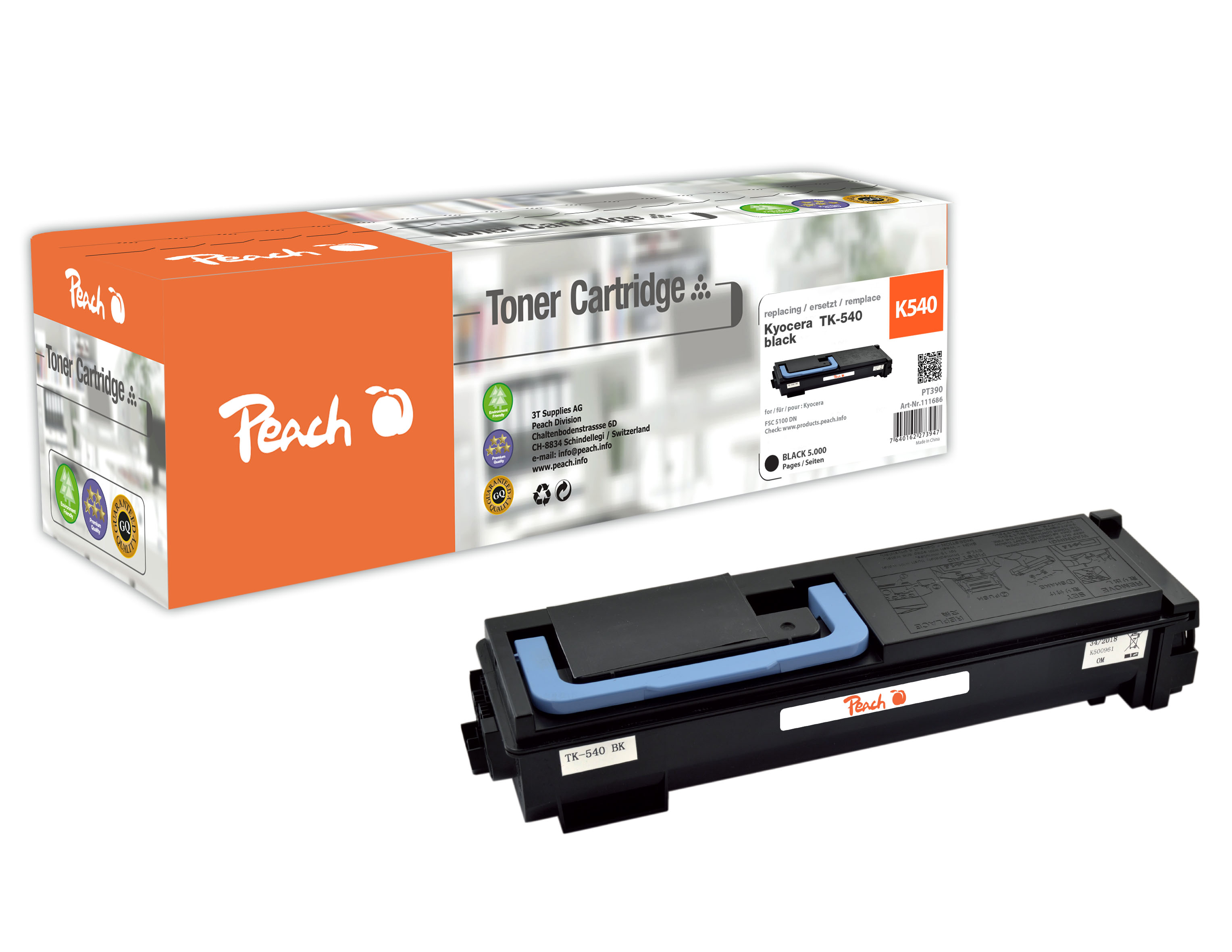 Peach Tonermodul schwarz kompatibel zu Kyocera FSC 5100 DN