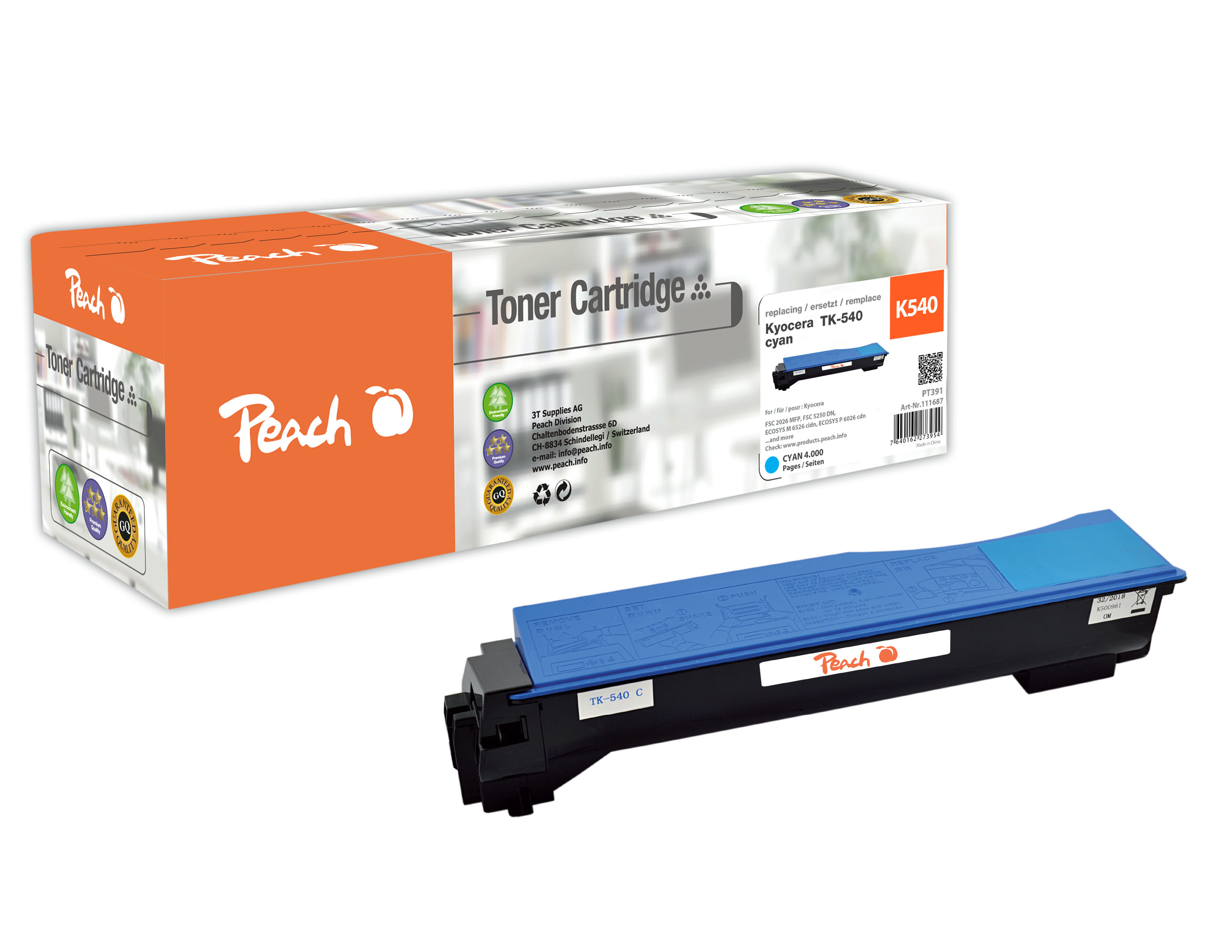 Peach Tonermodul cyan, kompatibel zu Kyocera FSC 5100 DN