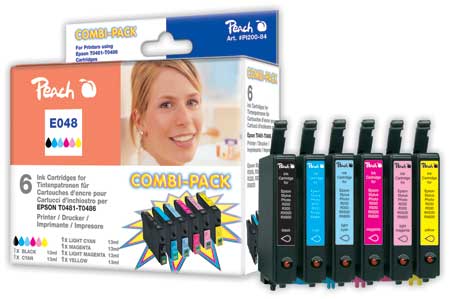 Peach  Spar Pack Tintenpatronen kompatibel zu Epson Stylus Photo R 200