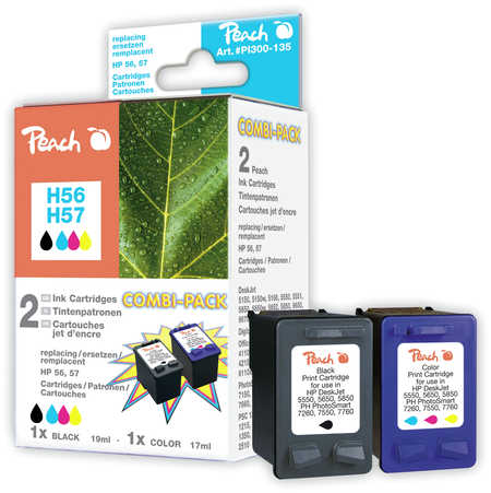 Peach  Spar Pack Druckköpfe Tintenpatronen bk/c kompatibel zu HP OfficeJet 4110 Z