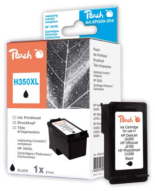 Peach  Druckkopf schwarz kompatibel zu HP PhotoSmart C 4572