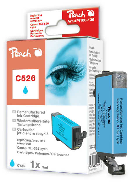 Peach  Tintenpatrone cyan kompatibel zu Canon Pixma MG 6250