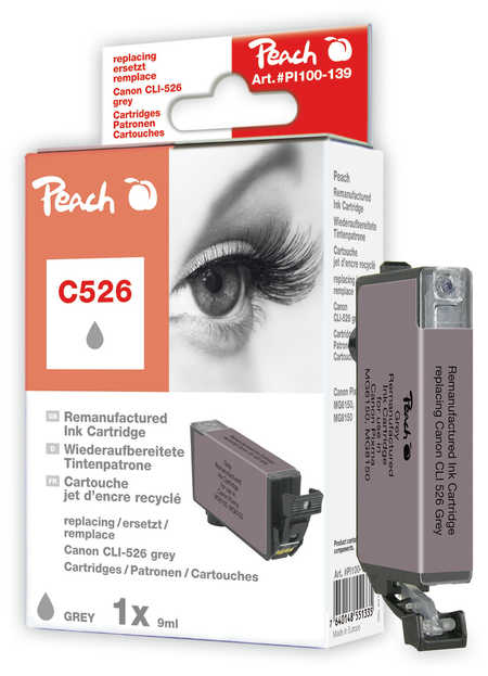 Peach  Tintenpatrone grau kompatibel zu Canon Pixma MG 6250