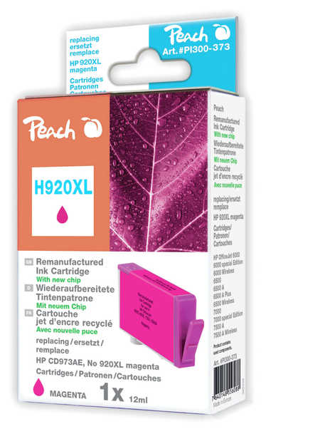 Peach  Tintenpatrone magenta HC kompatibel zu HP OfficeJet 6000 Wireless