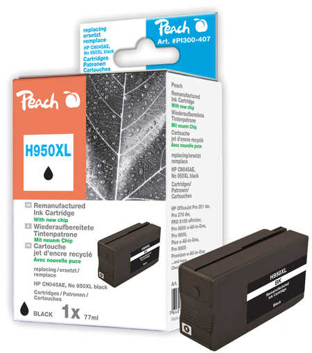 Peach Tintenpatrone schwarz HC kompatibel zu HP OfficeJet Pro 251 dw