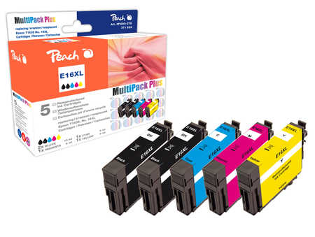 Peach  Spar Pack Plus Tintenpatronen, kompatibel zu Epson WorkForce WF-2540 WF