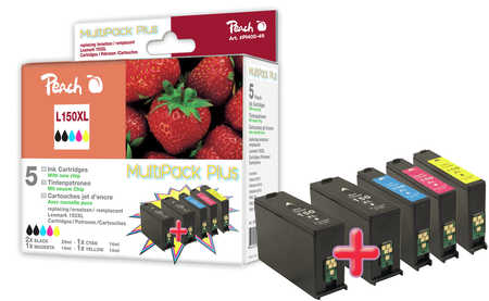 Peach  Spar Plus Pack Tintenpatronen, XL-Ergiebigkeit, kompatibel zu Lexmark Pro 915