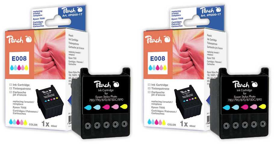 Peach  Doppelpack Tintenpatronen color kompatibel zu Epson Stylus Photo 875 DC