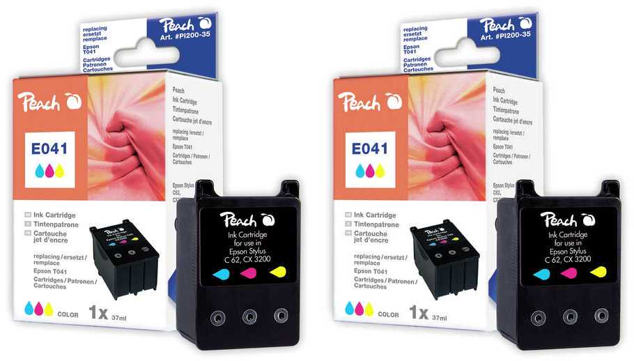 Peach  Doppelpack Tintenpatronen color kompatibel zu Epson Stylus C 62