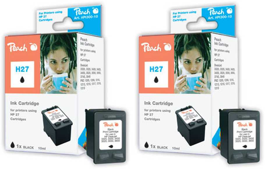Peach Doppelpack Druckköpfe schwarz kompatibel zu HP DeskJet 3420