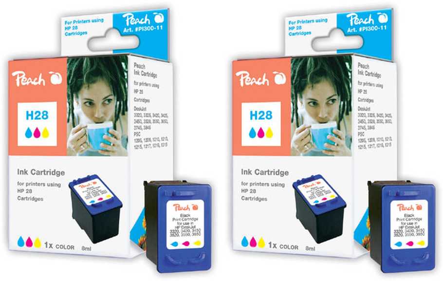 Peach  Doppelpack Druckköpfe color kompatibel zu HP OfficeJet 4110 XI